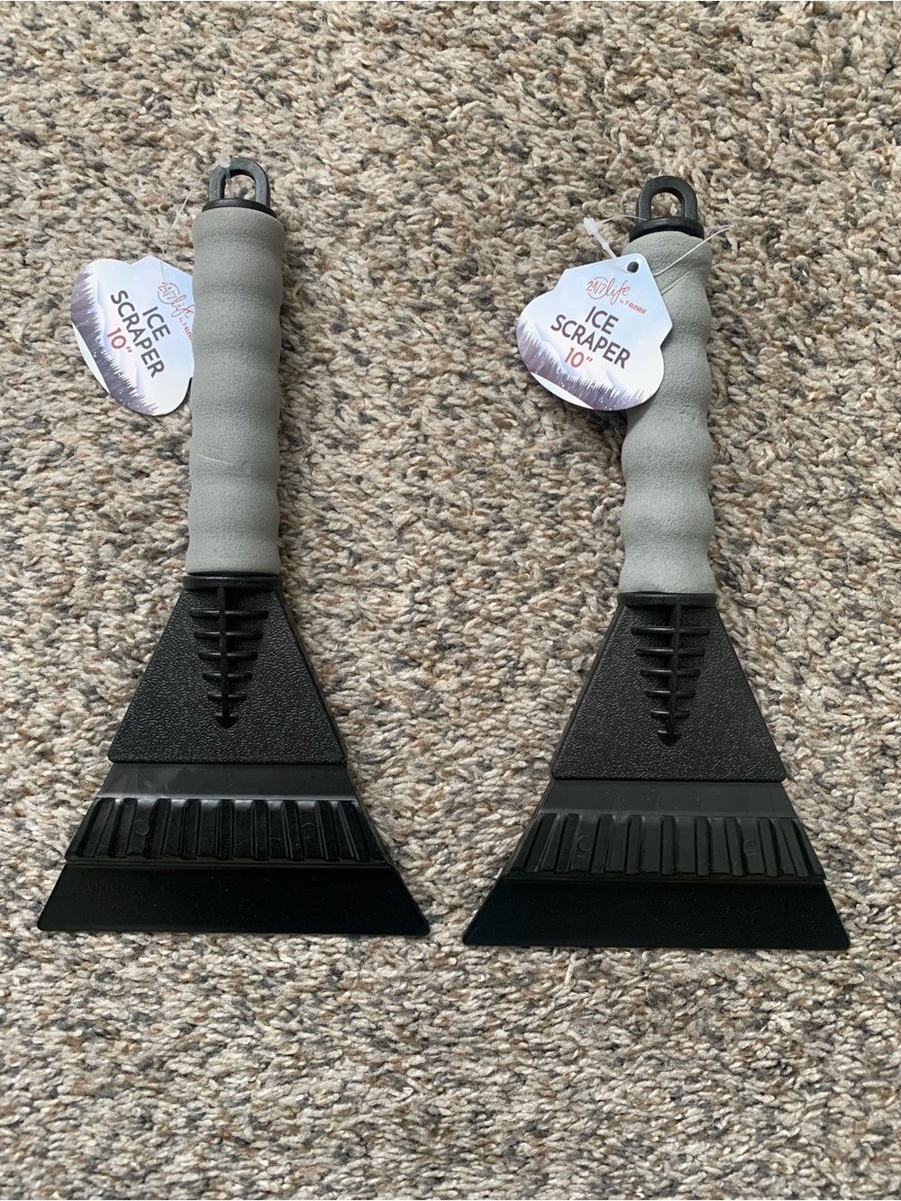 10” Ice Scraper Pair with Gray Foam Handles